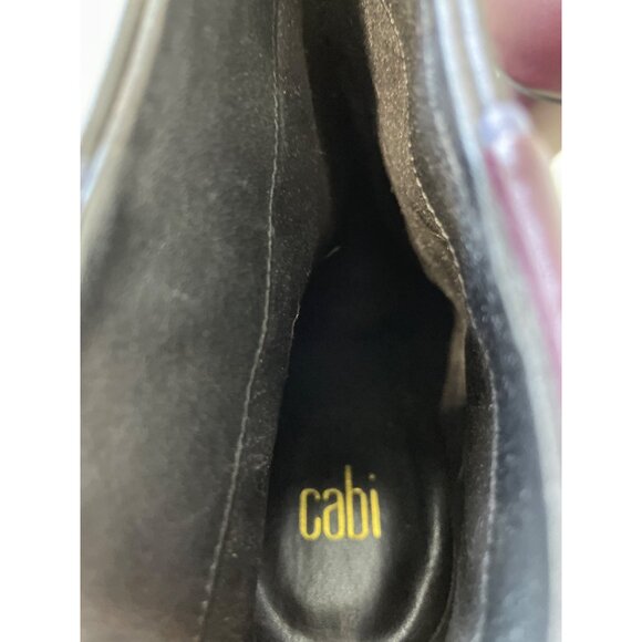 CAbi Bisset Colorblock Bootie Women 8 Wine Mulberry Black Leather High Heel Chic - Picture 6 of 10